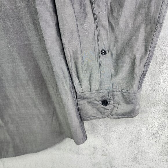 Mens Gray Ecko Unltd Shirt Long Sleeve Button Up Double Front Pockets Size 2XL - Picture 5 of 11